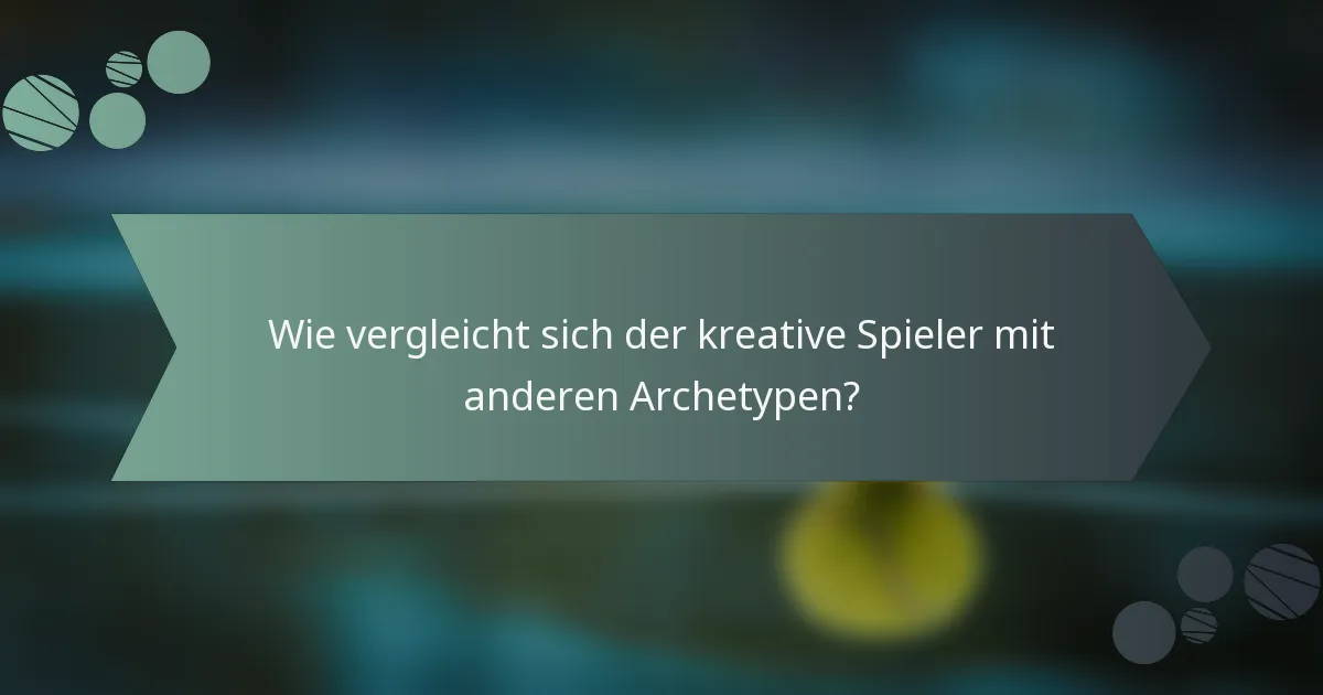 Wie vergleicht sich der kreative Spieler mit anderen Archetypen?
